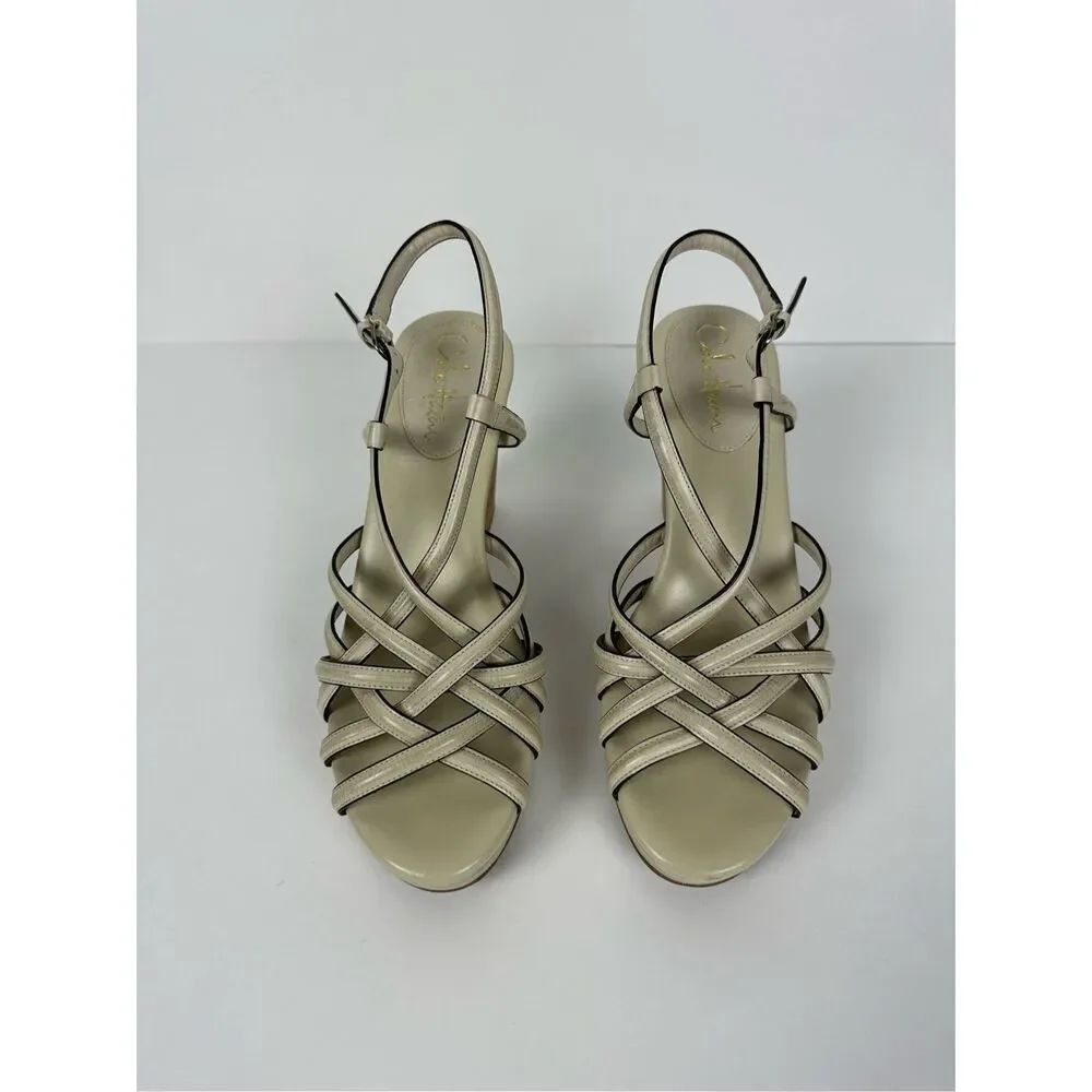 Cole Haan NikeAir Leather Wedge Sandal size 8B